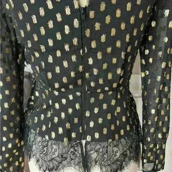 Self-Portrait Asymmetrical Hem Blouse, Size 4 - Picture 6 of 9